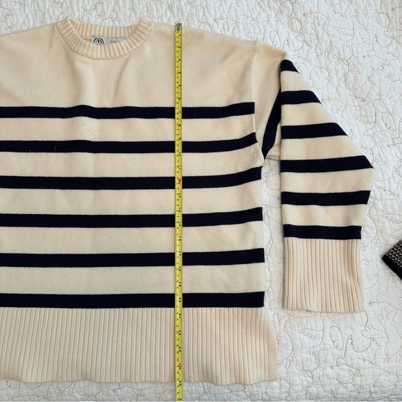 Zara Woman Striped Crew Neck Sweater - Picture 4 of 11